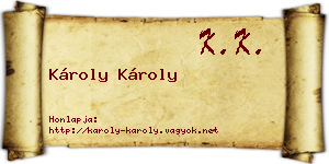 Károly Károly névjegykártya