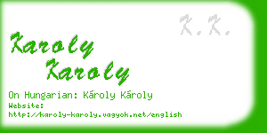 karoly karoly business card