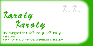 karoly karoly business card